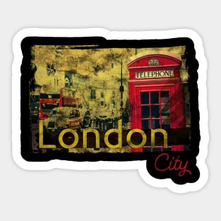 London City grunge design Sticker